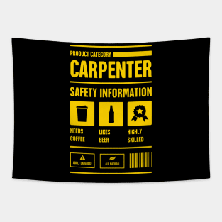 Funny Carpenter Safety Information Tapestry