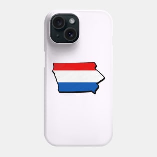 Red, White, and Blue Iowa Outline Phone Case