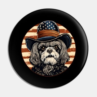 Shih Tzu 4th of July Pin