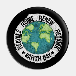 Recycle Reuse Renew Rethink | Earth Day Pin