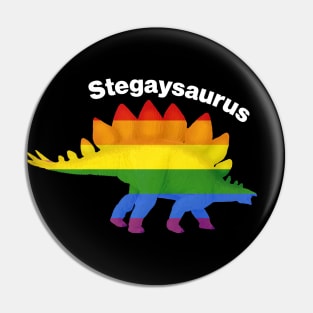 Stegaysaurus - Rainbow LGBTQ Dinosaur Pin