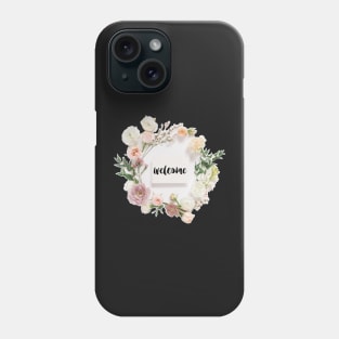 Floral Wreath with Welcome Canvas Phone Case