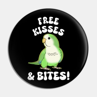 Free kisses & bites! green quaker parrot Pin