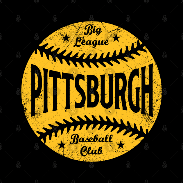 Pittsburgh Retro Big League Baseball - Black by KFig21