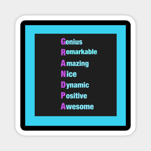 Grandpa:  Genius-Remarkable-Amazing-Nice-Dynamic-Positive-Awesome -Motivational  Gifts for Grandpa Magnet