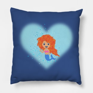 Mermaid Princess (lighter skin) Pillow