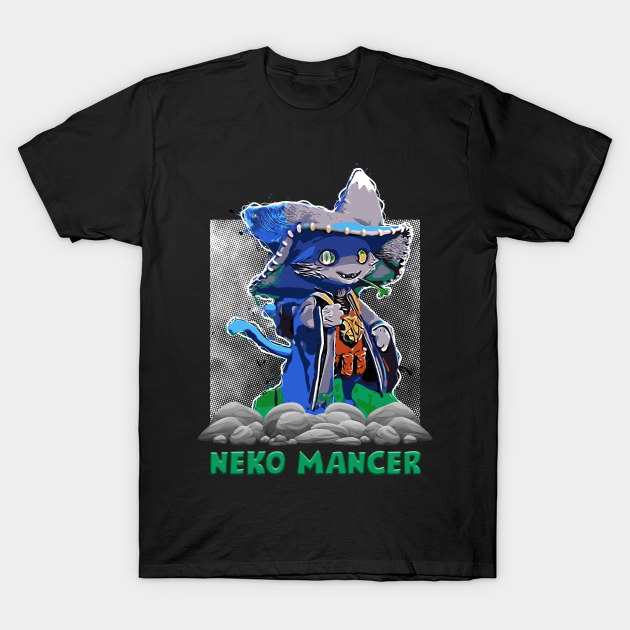 Neko Mancer Gamer Necromancer Of The Cats - Necromancer - T-Shirt ...