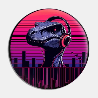 Jurassic music city retro Pin