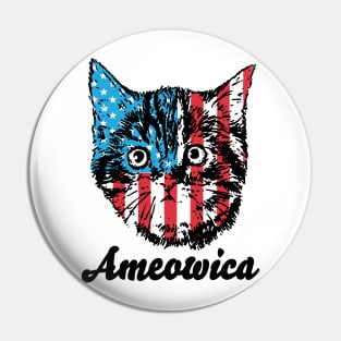 Ameowica Cat July 4th Pin