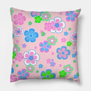 FLOWERS Blooming On Pink Pillow