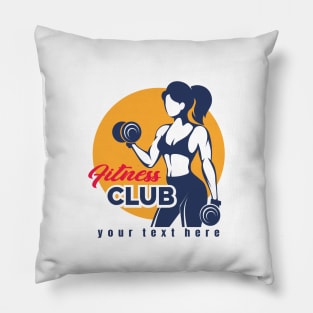Fitness Logo with training woman Pillow