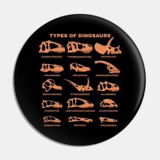 Types of Dinosaurs Table for Kids Pin