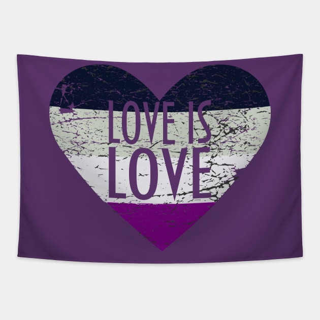 Asexual Pride Heart Tapestry by tatadonets