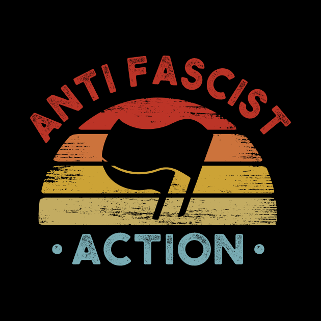 AntiFascist Action Flag Vintage Antifa Gift by Lones Eiless