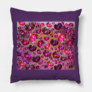 Abstract Crystal Hearts Pillow