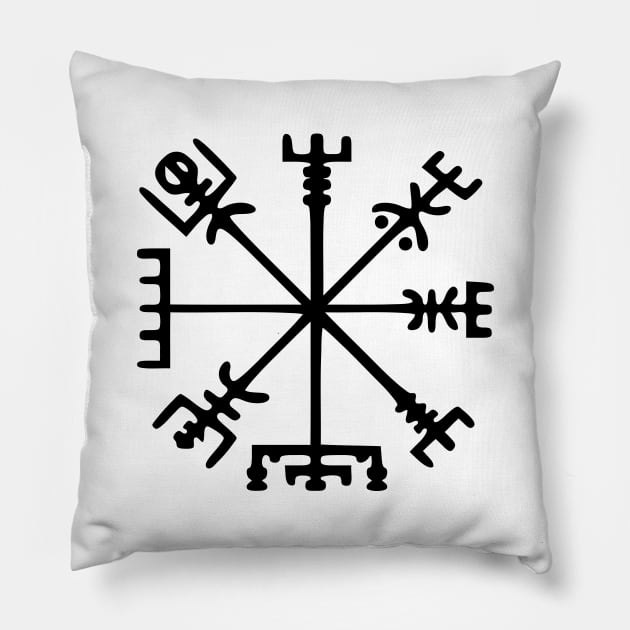 Vegvísir [Viking Compass] Pillow by tinybiscuits