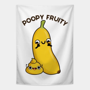 Poopy Fruity Funny Fruit Poop Pun Tapestry