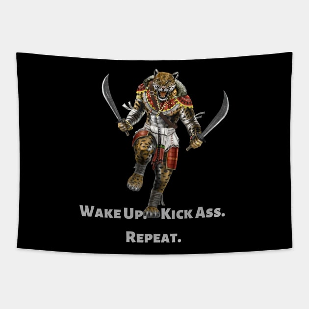Wake Up. Kick Ass. Repeat. Tapestry by Mystik Media LLC