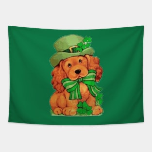 St. Patricks Day Doggy, All Stressed Up and Ready to Celebrate Tapestry