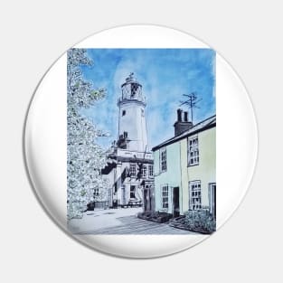 Southwold Lighthouse Watercolour Painting Pin