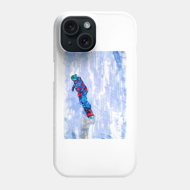 Snowboarder Freestyles Phone Case by ColortrixArt