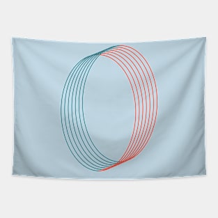 Red Blue Egg lines Tapestry