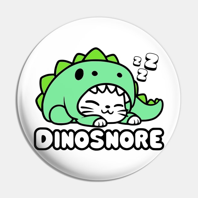 Dinosaur Cat - Cute Kawaii Cat in a Dinosaur Costume Pin by Designed By Marty