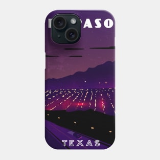 El Paso, Texas, USA.Retro travel poster Phone Case