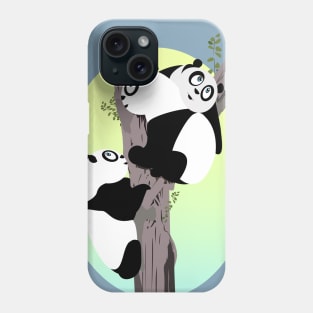 Pandas in a tree Phone Case