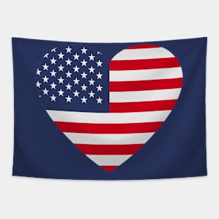 I Love the United States // Heart-Shaped American Flag Tapestry