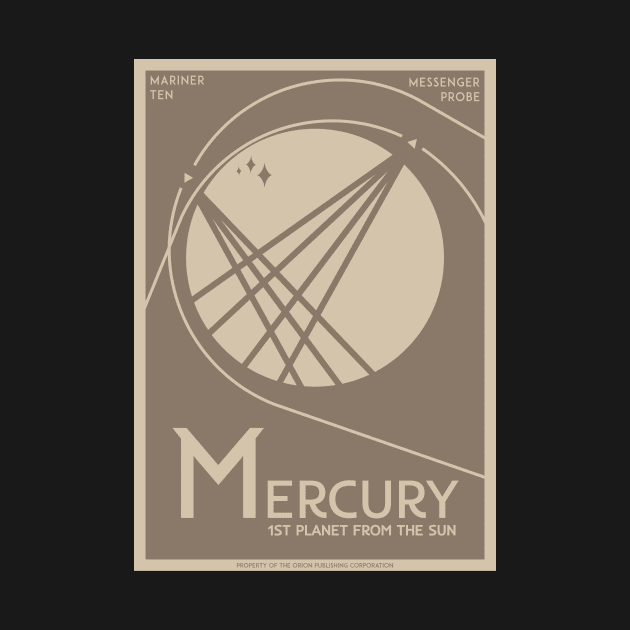 Art Deco Space Travel Poster - Mercury by Walford-Designs