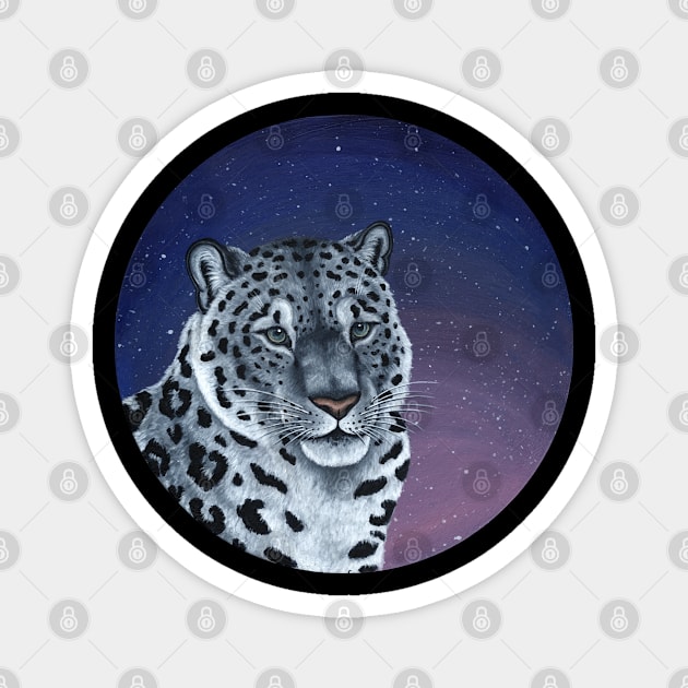 Snow Leopard Magnet by WolfySilver