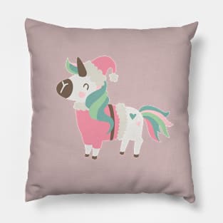 Christmas unicorn Pillow