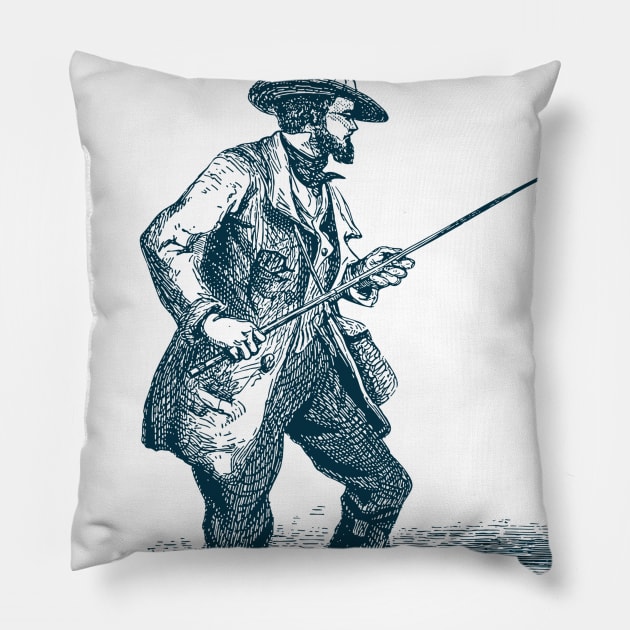 Fishing / Vintage Fisherman / Fishing Design / Fishing Lover / Fisherman gift / Sport Fishing Pillow by Redboy