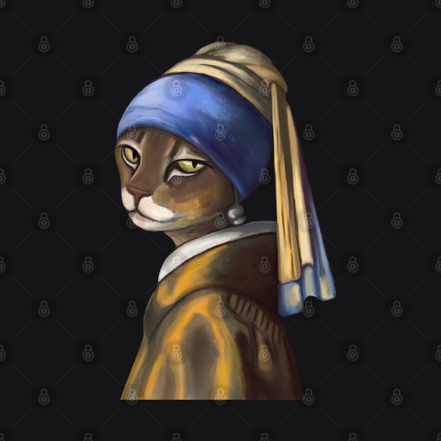 Bengal Cat with pearl earring by Meakm