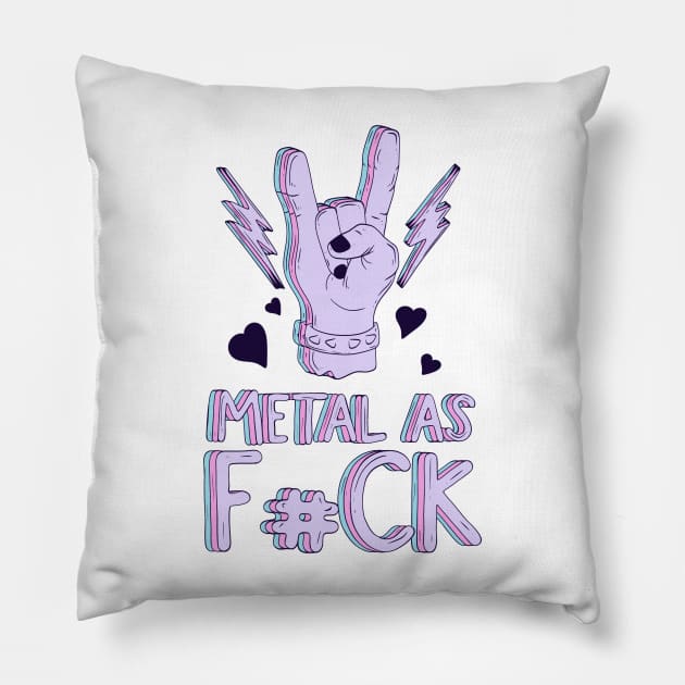 Metal as Fuck Pillow by Jess Adams