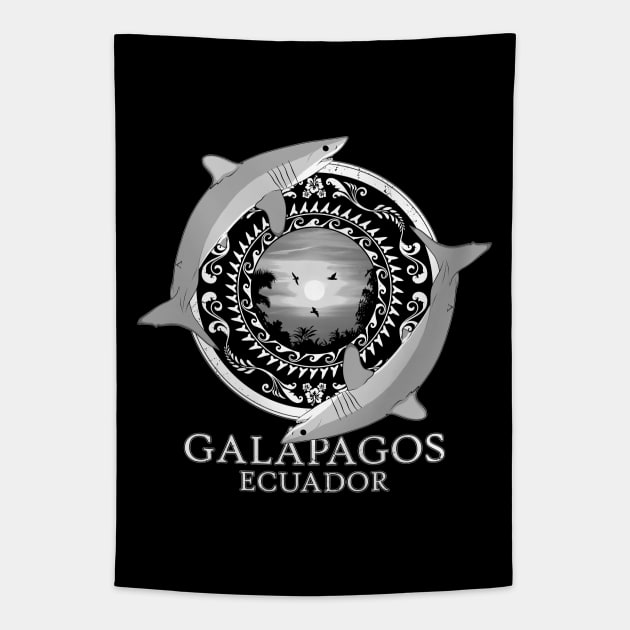 Mako Sharks Ecuador Galápagos Tapestry by NicGrayTees