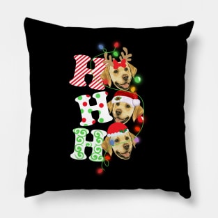 Ho Ho Ho Funny Christmas For Golden Retriever Lovers Pillow