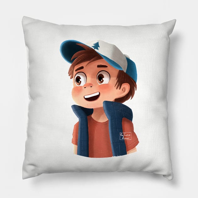 Dipper Pines Portrait from Gravity Falls Pillow by la'lunadraw