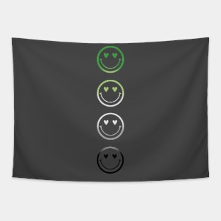 Aromantic Pride Flag Smileys Tapestry