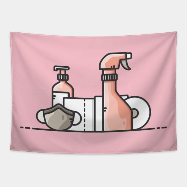 wear mask and wash your hands Tapestry by Bravetee