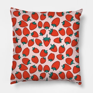 Strawberry cute pink pattern Pillow