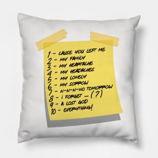 Kiss Off Sticky Note Design Pillow