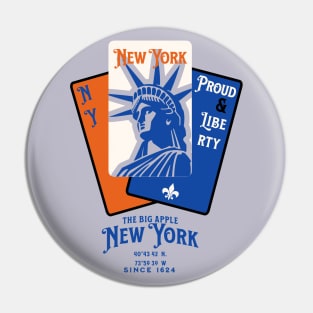 New york playing cards graphic in Knicks colors Pin