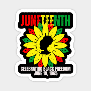 Juneteenth Celebrating Black Freedom 1865 Sunflower Magnet