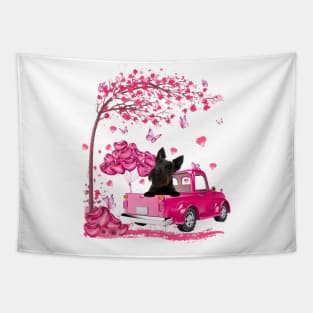 Valentine's Day Love Pickup Truck Scottish Terrier Tapestry