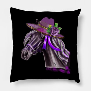 Funny Horse Hat Kentucky Derby  Party Pillow