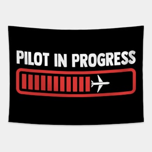 Pilot In Progress Funny Future Pilot Aviation Airplane Gifts Tapestry