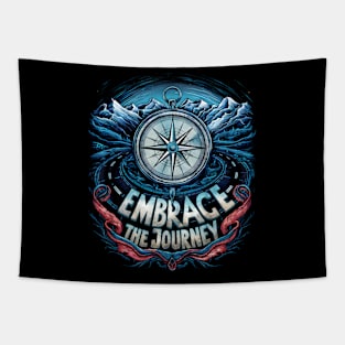 "Compass of Adventure - Nautical Exploration Design" Tapestry