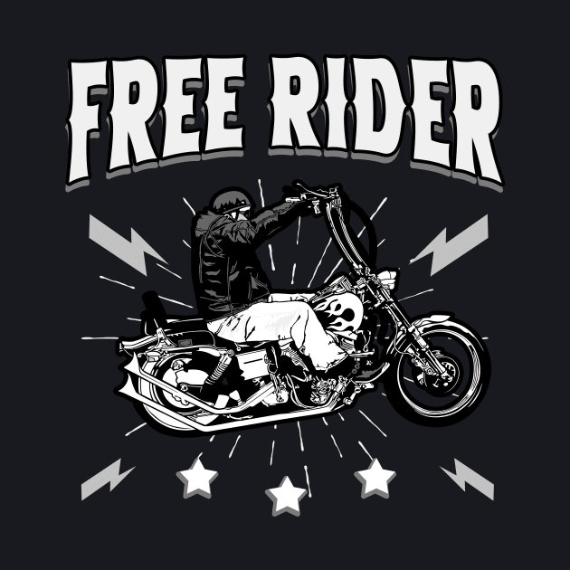 Free Rider vintage Motorbike Biker Gift by Foxxy Merch